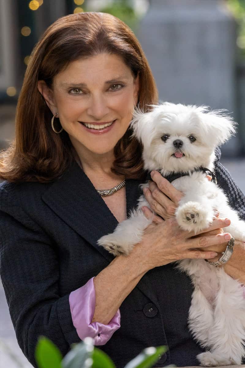 Lora Hemphill with her dog.